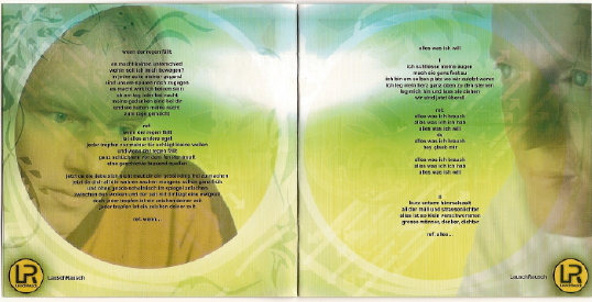 Inlay CD LauschRausch "Die Fünf" - Texte sind komplett abgedruckt
